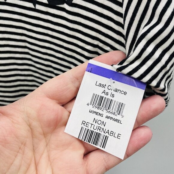 BP Womens Size Small Voted Striped Graphic Crop Top Short Sleeve Shirt Tee 234 - Picture 5 of 7